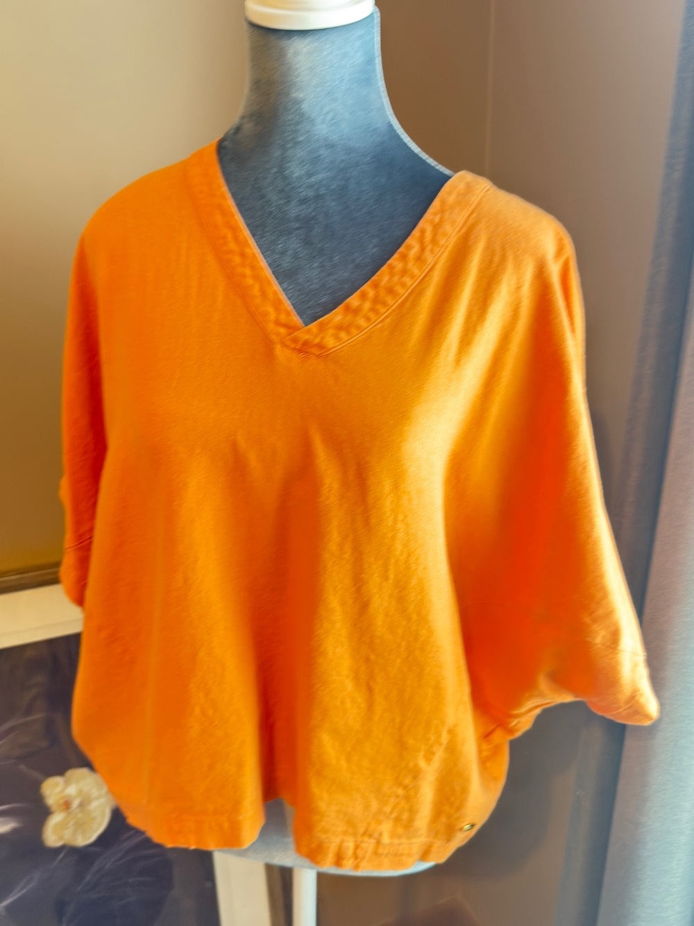 Kenzie Bright Orange V-Neck Oversized Top